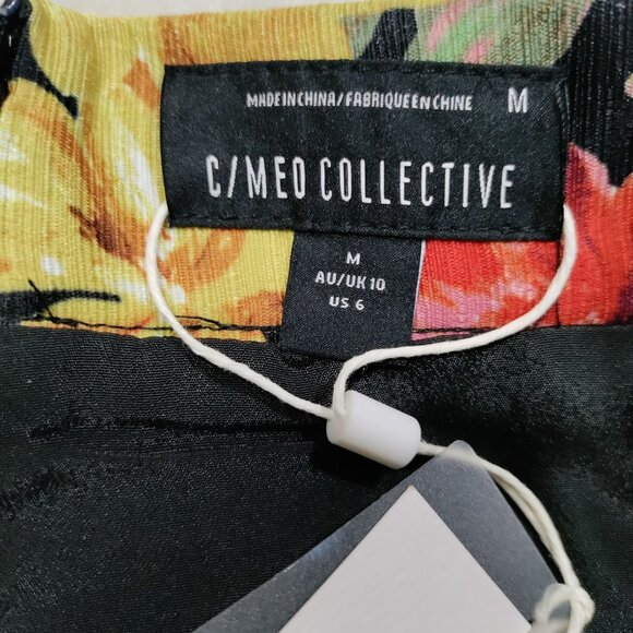 C/MEO Collective Black/Multi Floral High Waist Thinking Of Short Size M, NWT - Picture 8 of 14